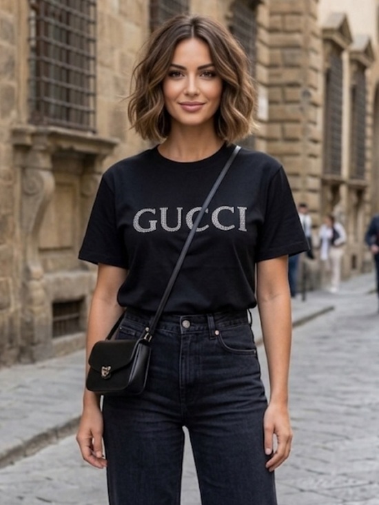 S.U Tops - Brand new stretchy Black Logo Tee